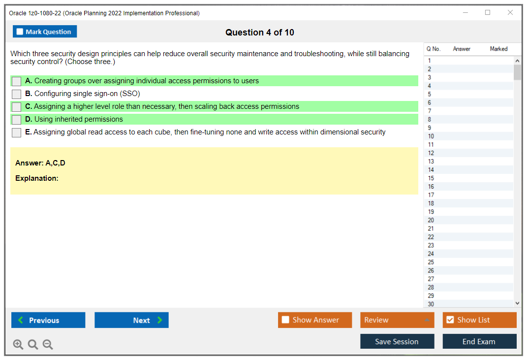 Oracle 1z0-1080-22 (Oracle Planning 2022 Implementation Professional) Simulatore di esame Motore di test Dump degli esami 4