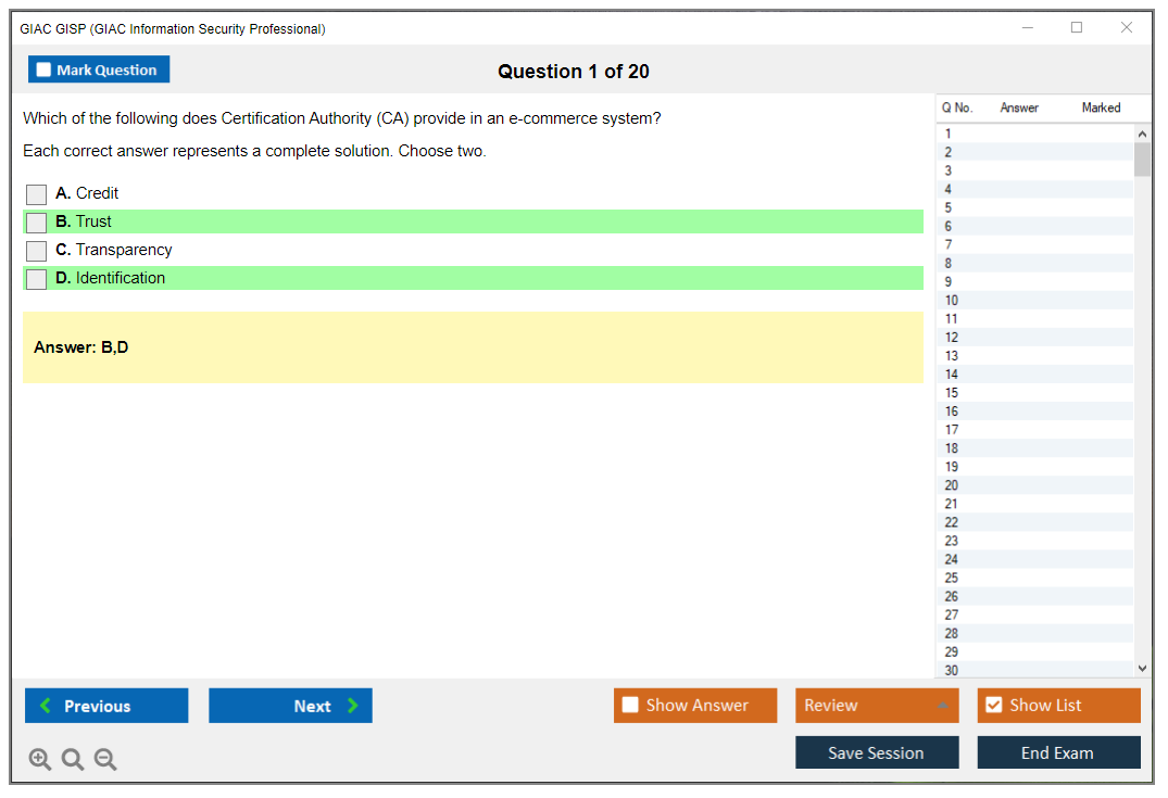 GIAC GISP (GIAC Information Security Professional) Exam Simulator Test Engine Practice Exam 1