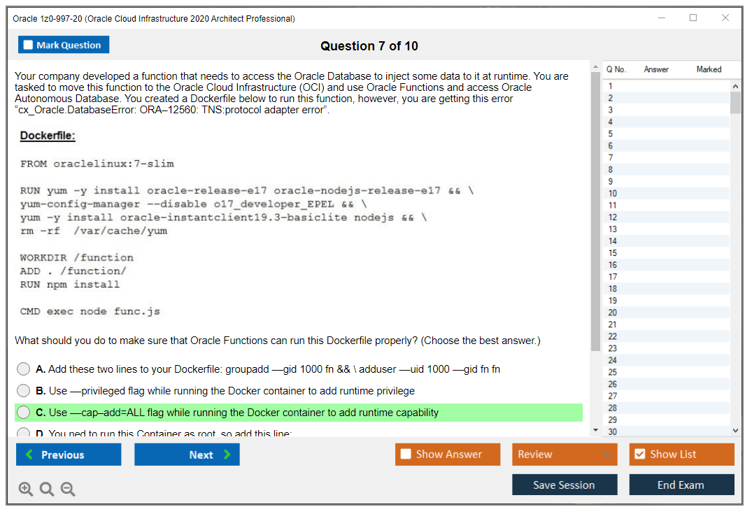 Oracle 1z0-997-20 (Oracle Cloud Infrastructure 2020 Architect Professional) Prüfungs-Simulator Test Engine Prüfungs-Dumps 7