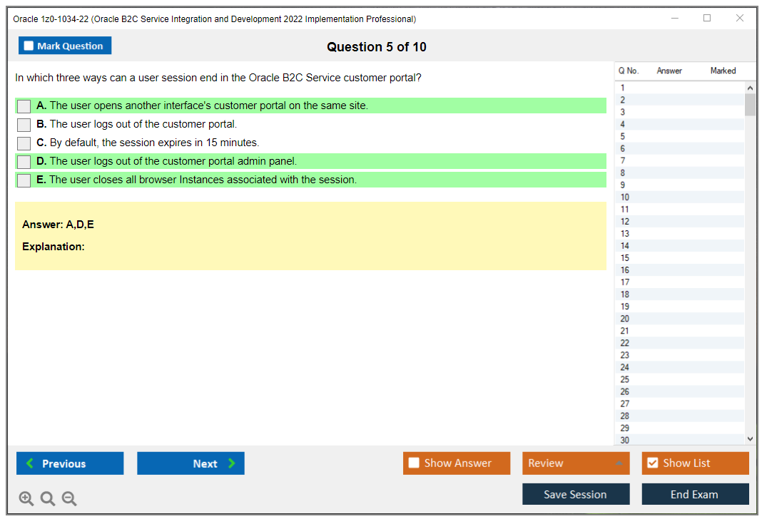 Oracle 1z0-1034-22 (Oracle B2C Service Integration and Development 2022 Implementation Professional) Prüfungs-Simulator Test Engine Prüfungs-Dumps 5