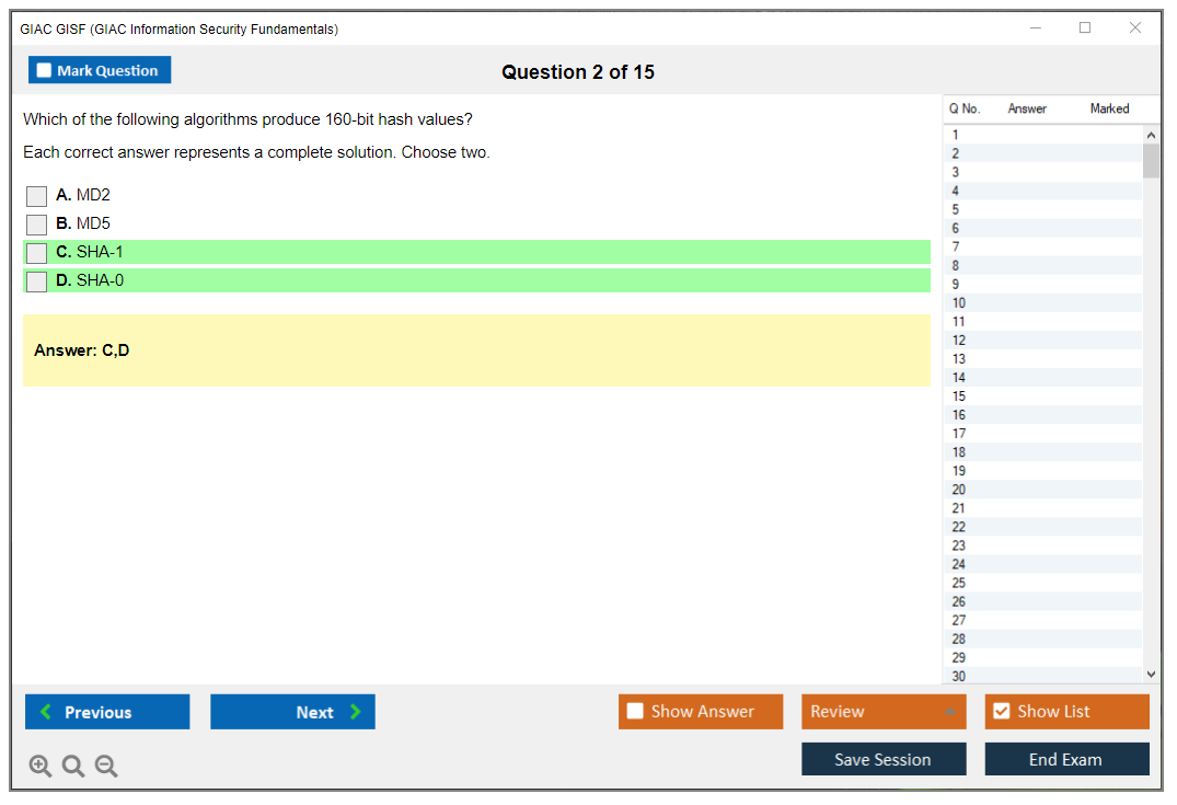 GIAC GISF (GIAC Information Security Fundamentals) Simulatore di esame Motore di test Dump degli esami 2