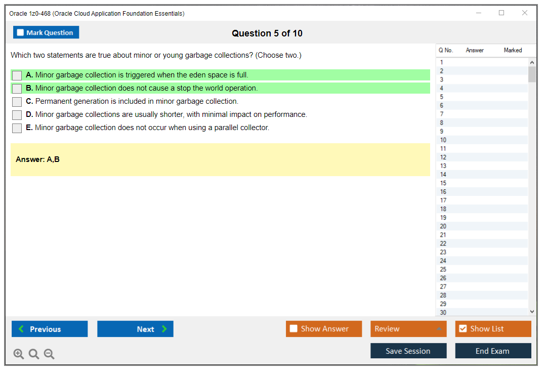 Oracle 1z0-468 (Oracle Cloud Application Foundation Essentials) Exam Simulator Test Engine Practice Exam 5