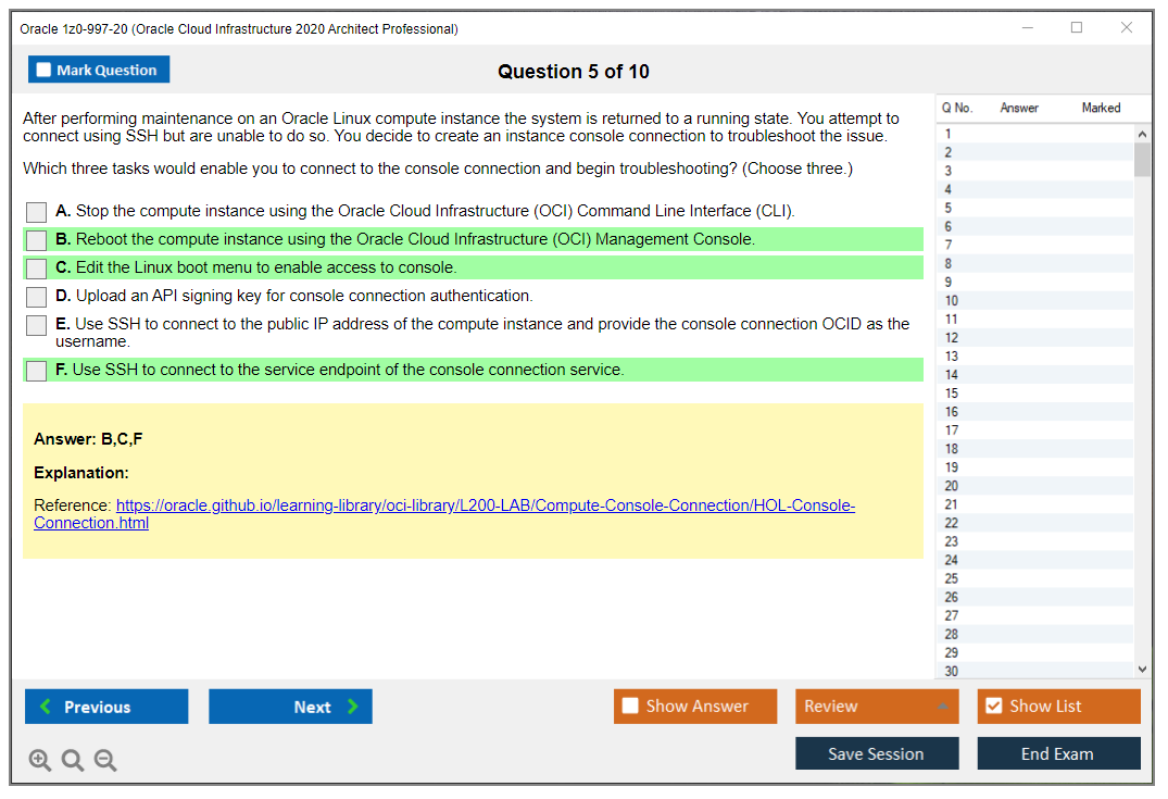 Oracle 1z0-997-20 (Oracle Cloud Infrastructure 2020 Architect Professional) Prüfungs-Simulator Test Engine Prüfungs-Dumps 5