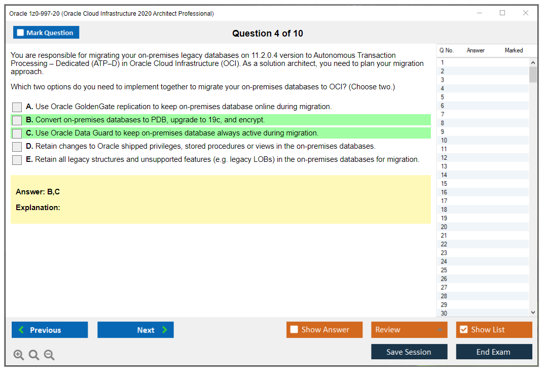 Oracle 1z0-997-20 (Oracle Cloud Infrastructure 2020 Architect Professional) Prüfungs-Simulator Test Engine Prüfungs-Dumps 4