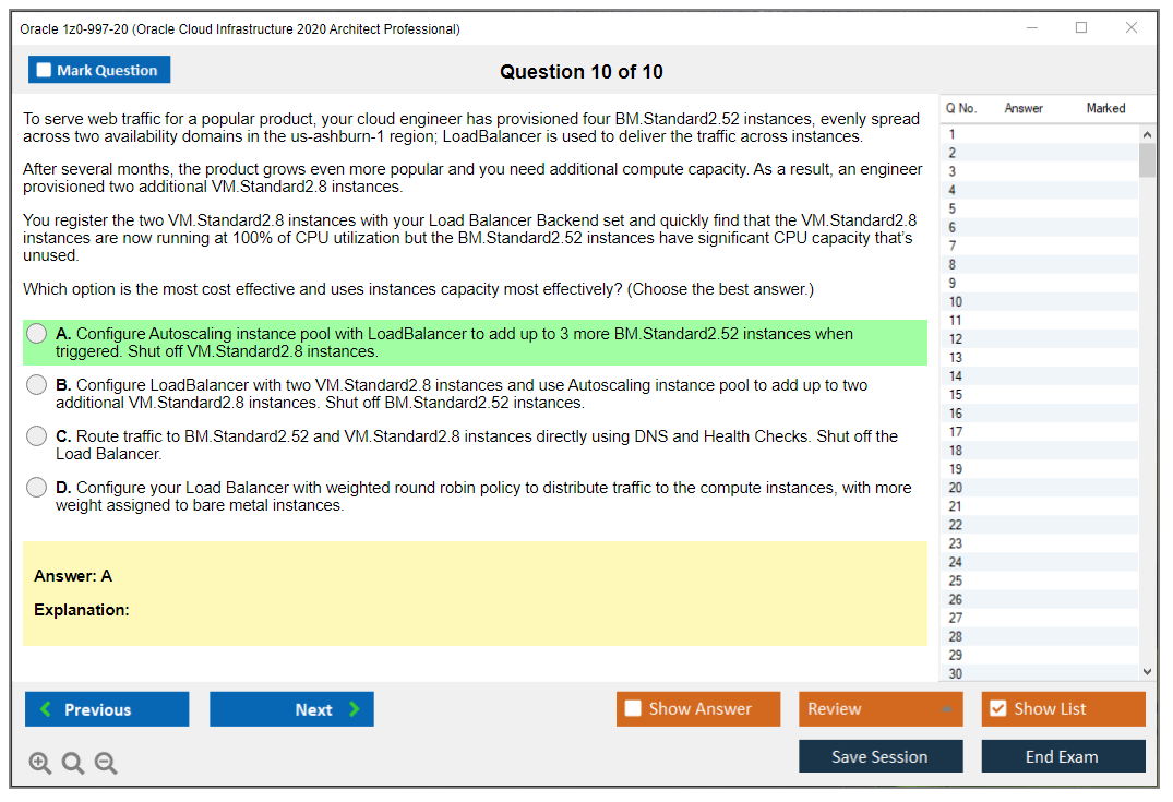 Oracle 1z0-997-20 (Oracle Cloud Infrastructure 2020 Architect Professional) Prüfungs-Simulator Test Engine Prüfungs-Dumps 10
