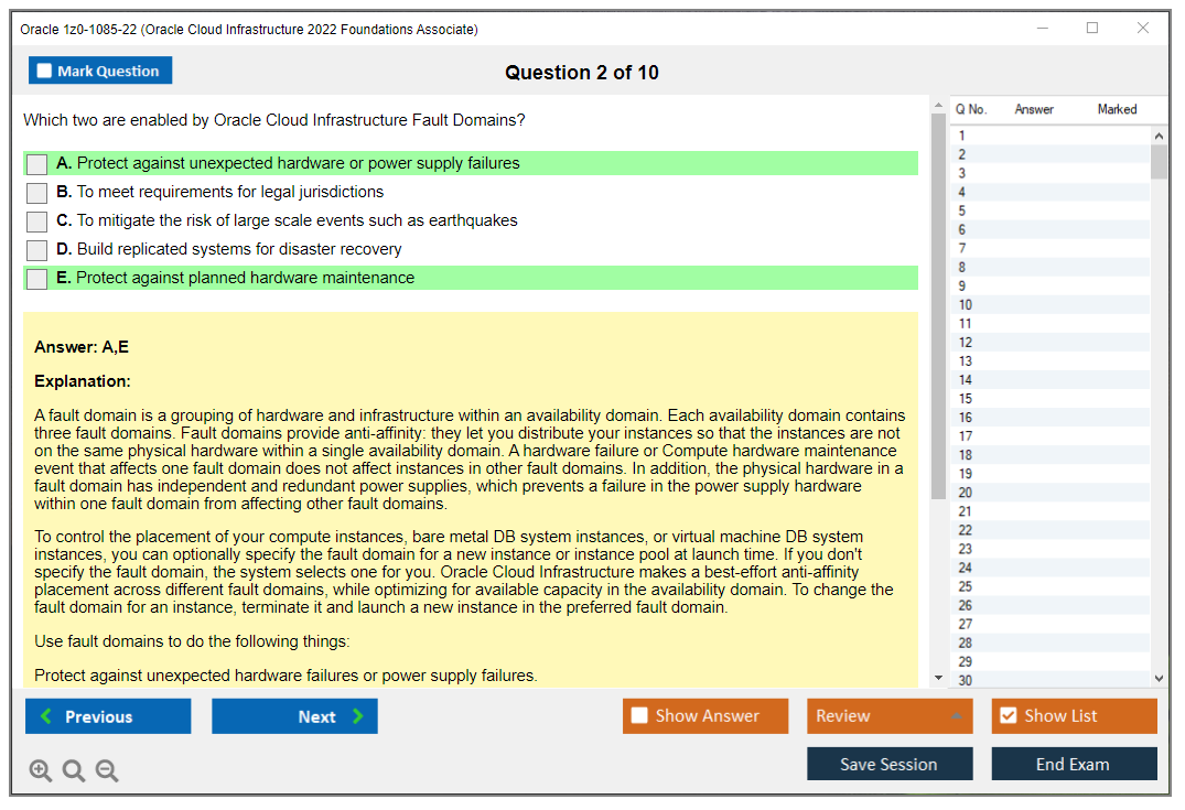 Oracle 1z0-1085-22 (Oracle Cloud Infrastructure 2022 Foundations Associate) Prüfungs-Simulator Test Engine Prüfungs-Dumps 2