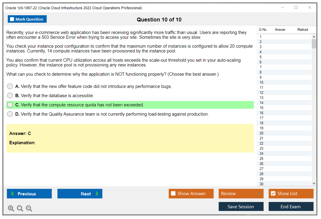 Oracle 1z0-1067-22 (Oracle Cloud Infrastructure 2022 Cloud Operations Professional) Prüfungs-Simulator Test Engine Prüfungs-Dumps 10
