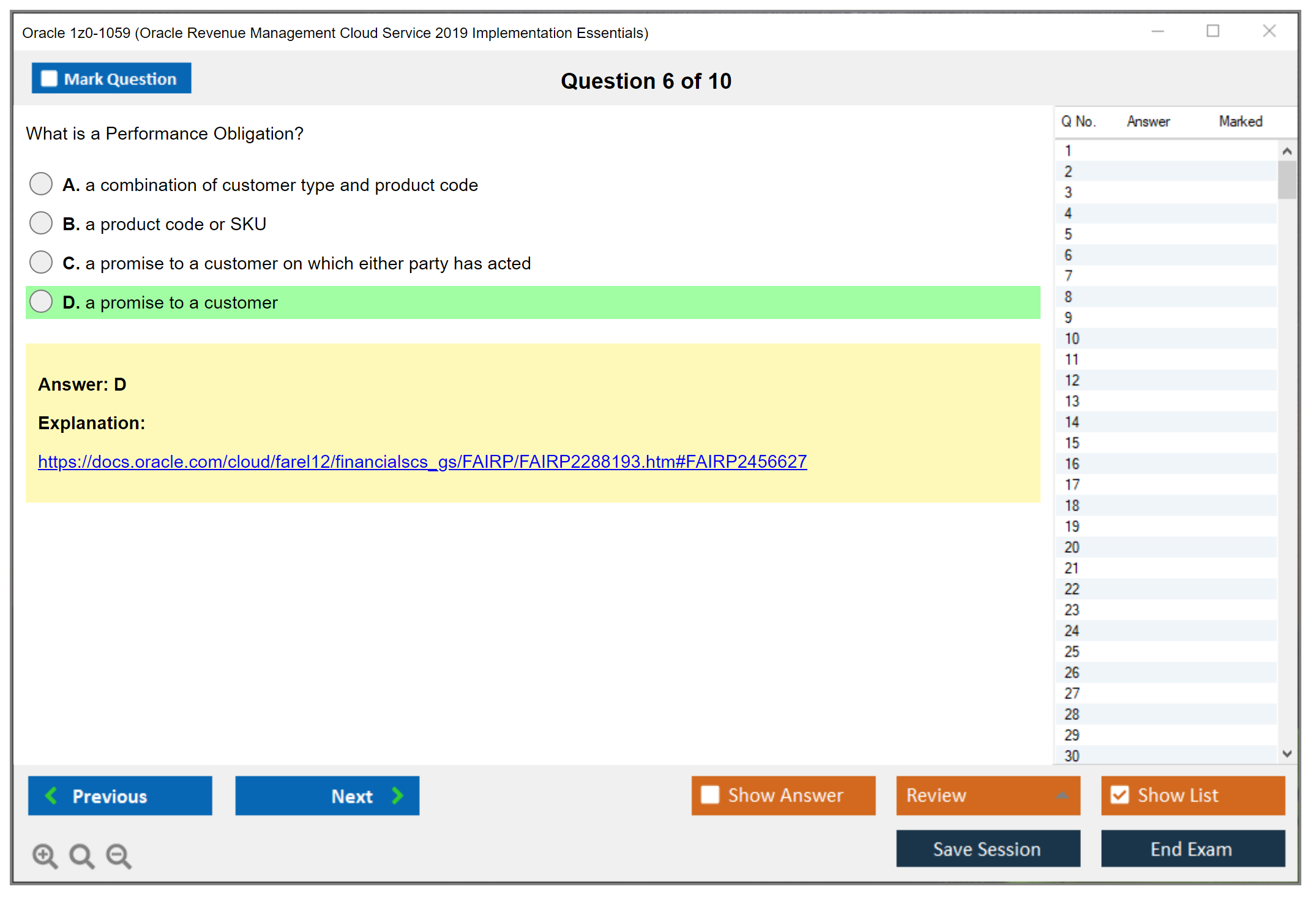 Oracle 1z0-1059 (Oracle Revenue Management Cloud Service 2019 Implementation Essentials) Prüfungs-Simulator Test Engine Prüfungs-Dumps 6