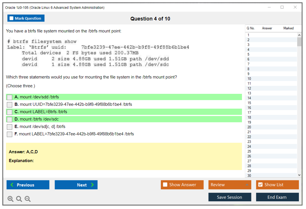 Oracle 1z0-105 (Oracle Linux 6 Advanced System Administration) Exam Simulator Test Engine Practice Exam 4