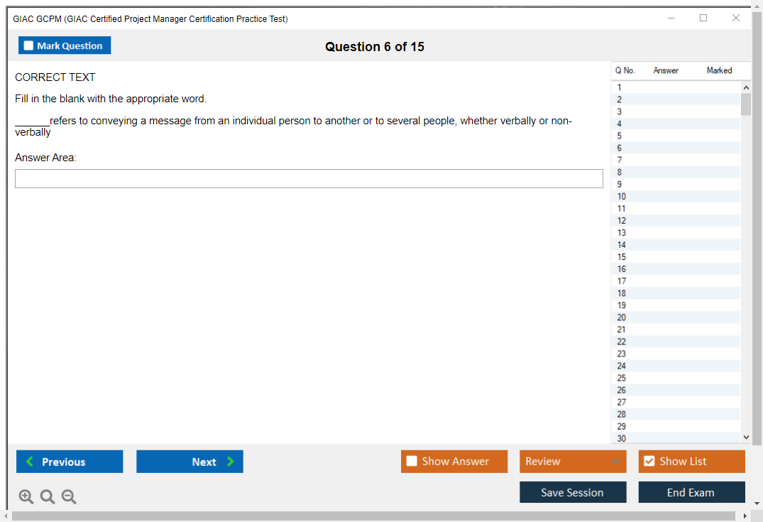 GIAC GCPM (GIAC Certified Project Manager Certification Practice Test) Simulador de exame Motor de teste Dumps de exame 6