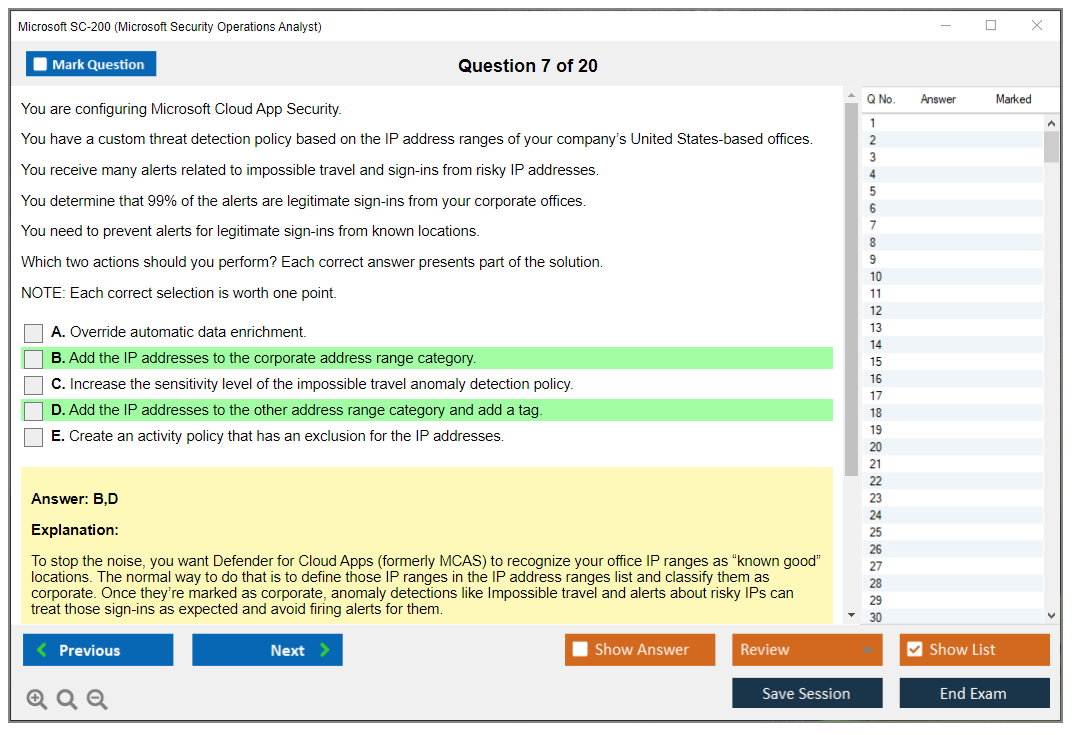 Microsoft SC-200 (Microsoft Security Operations Analyst) Prüfungs-Simulator Test Engine Prüfungs-Dumps 7