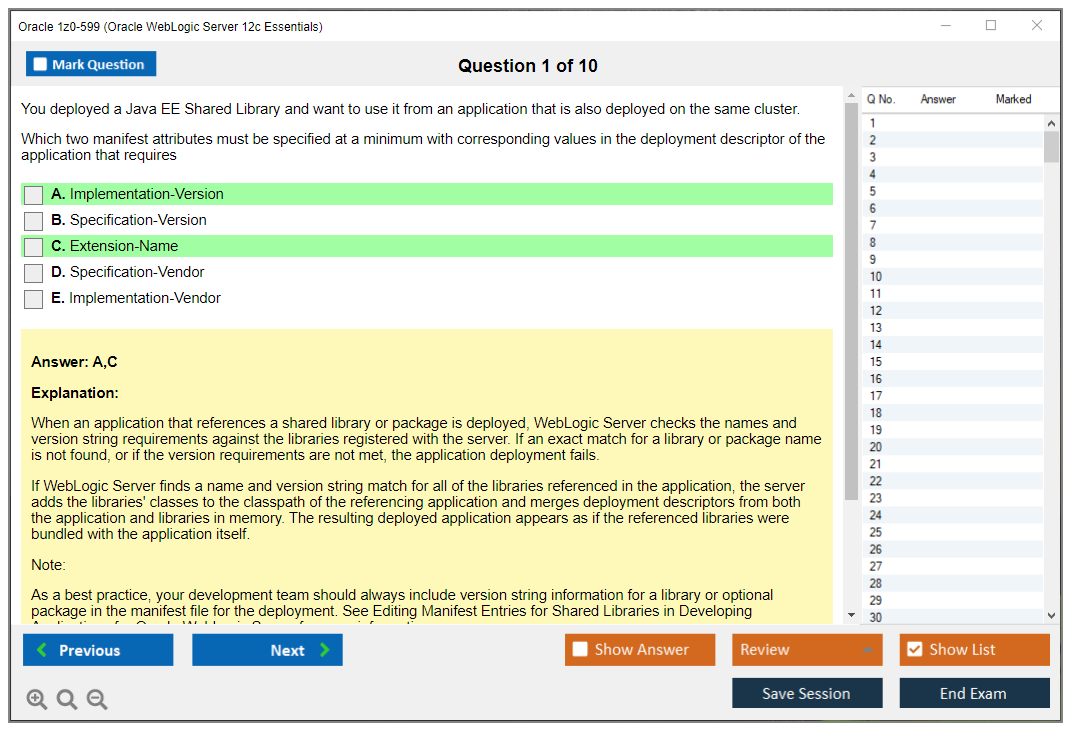 Oracle 1z0-599 (Oracle WebLogic Server 12c Essentials) Prüfungs-Simulator Test Engine Prüfungs-Dumps 1