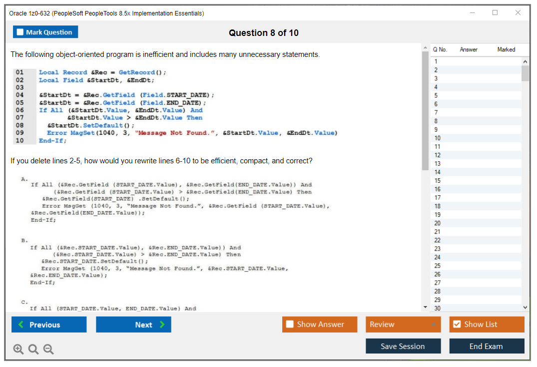 Oracle 1z0-632 (PeopleSoft PeopleTools 8.5x Implementation Essentials) Prüfungs-Simulator Test Engine Prüfungs-Dumps 8