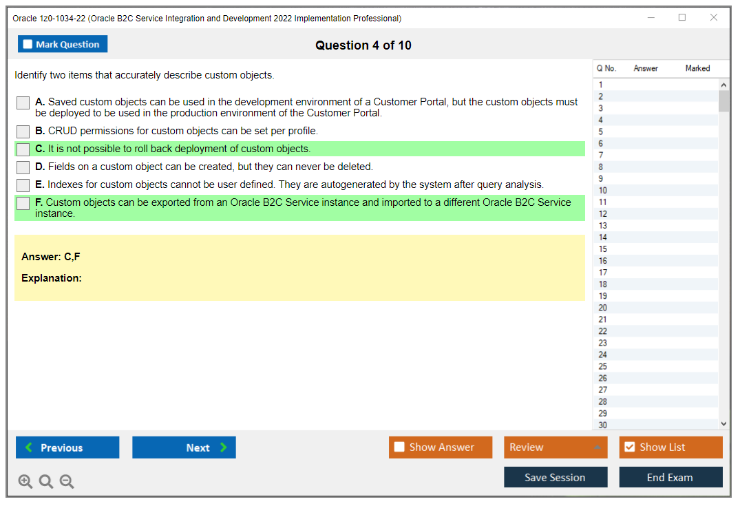 Oracle 1z0-1034-22 (Oracle B2C Service Integration and Development 2022 Implementation Professional) Prüfungs-Simulator Test Engine Prüfungs-Dumps 4