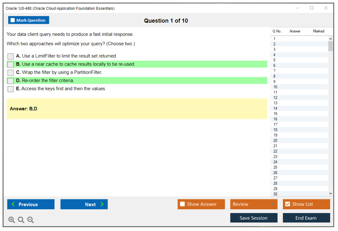 Oracle 1z0-468 (Oracle Cloud Application Foundation Essentials) Exam Simulator Test Engine Practice Exam 1