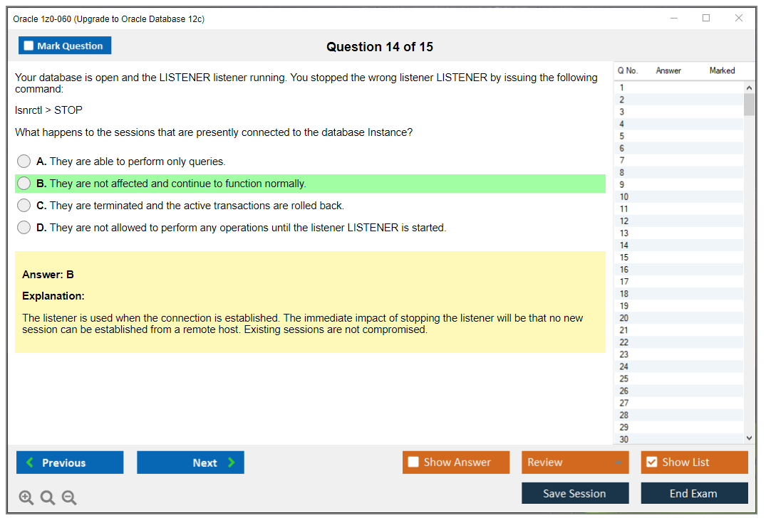 Oracle 1z0-060 (Upgrade to Oracle Database 12c) Симулятор экзамена Тестовый движок Экзаменационные дампы 14