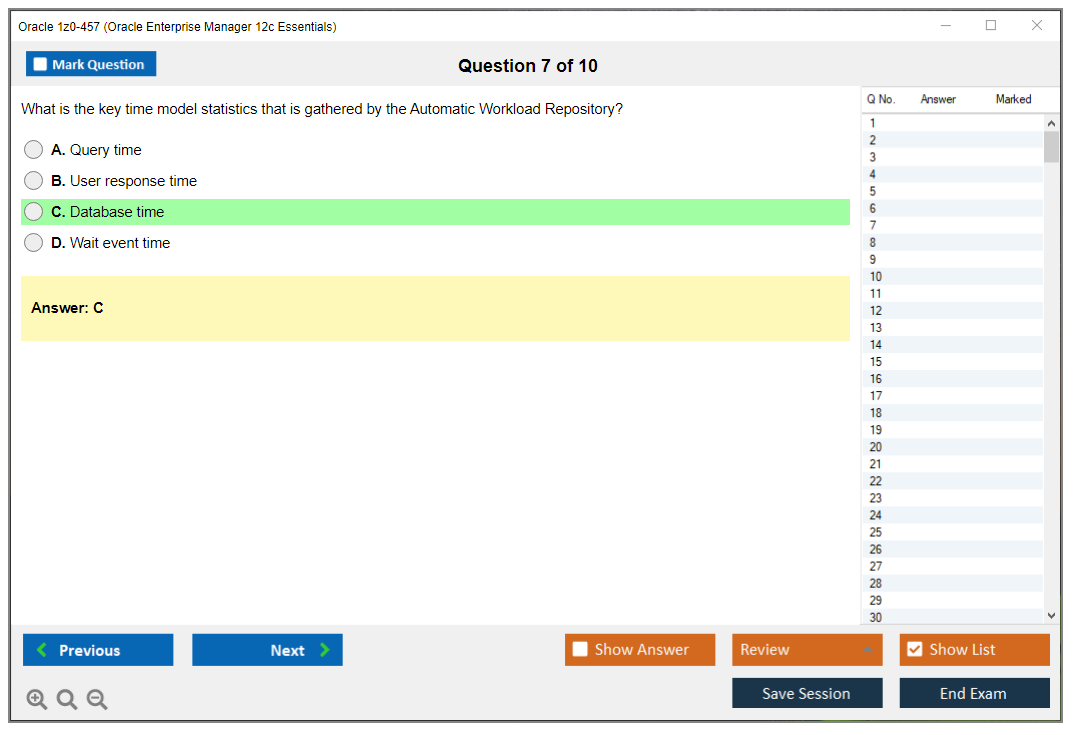 Oracle 1z0-457 (Oracle Enterprise Manager 12c Essentials) Simulatore di esame Motore di test Dump degli esami 7