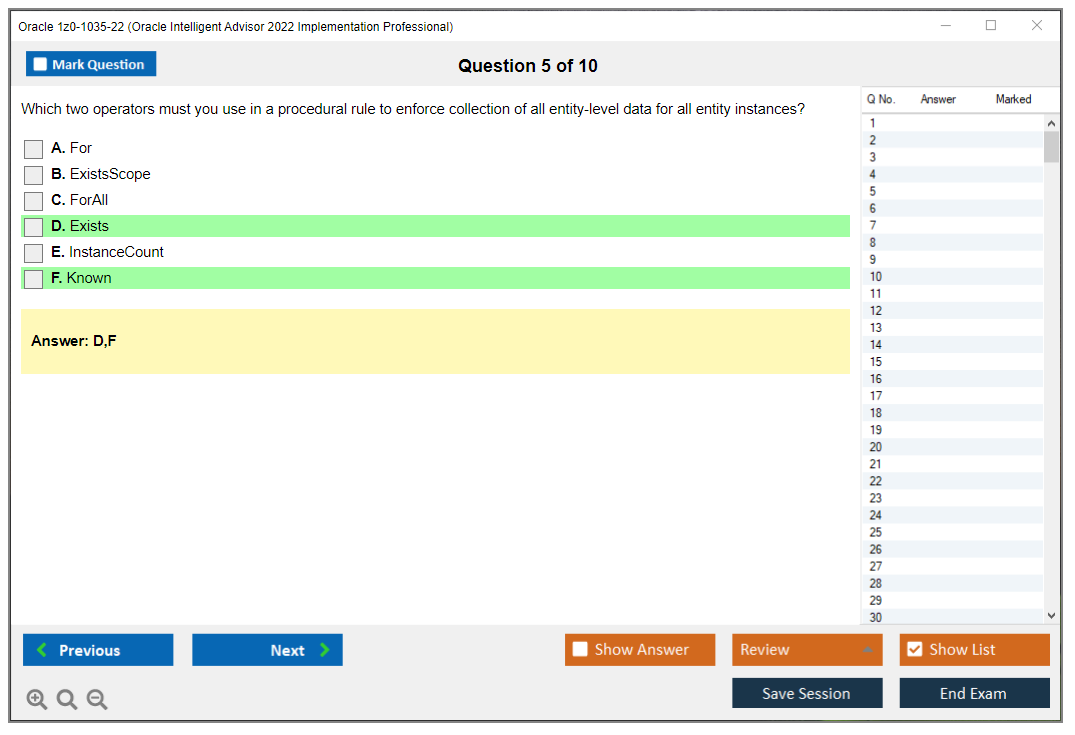 Oracle 1z0-1035-22 (Oracle Intelligent Advisor 2022 Implementation Professional) Prüfungs-Simulator Test Engine Prüfungs-Dumps 5