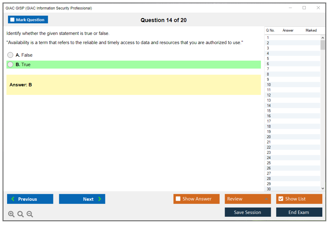 GIAC GISP (GIAC Information Security Professional) Exam Simulator Test Engine Practice Exam 14